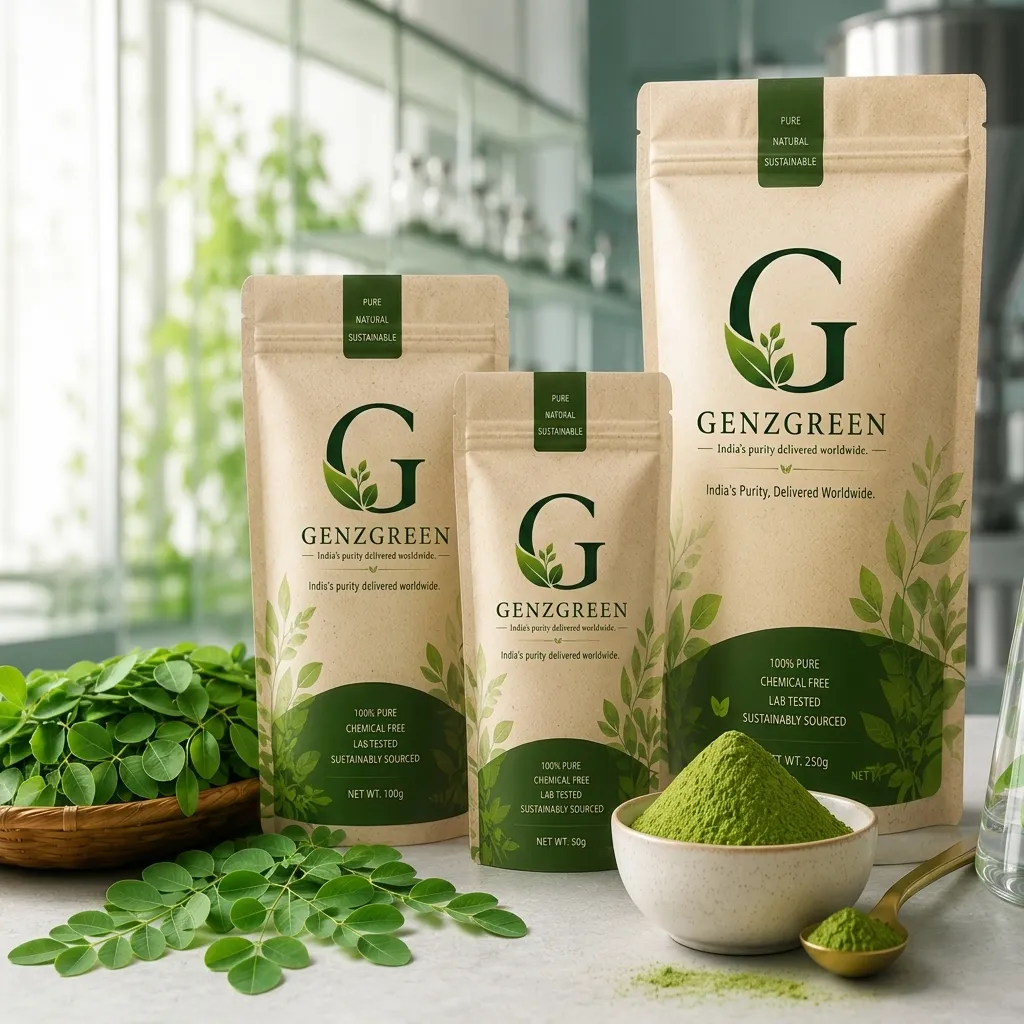 B2B Guide to Sourcing Organic Moringa Leaf Powder header feature image